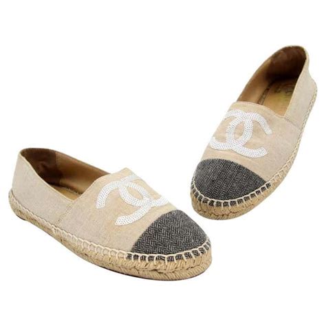 chanel espadrille flats buy online|authentic chanel espadrilles for sale.